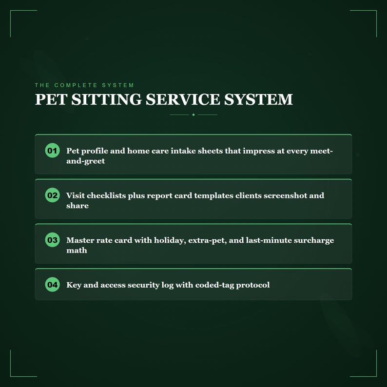 Pet Sitting Service System | Sitter Info Sheets, Visit Checklists, Rate Sheets (PDF Download) image 5