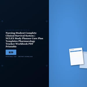 Nursing Student Clinical Survival System | NCLEX Planner, Care Plan Templates (PDF Printable) image 1