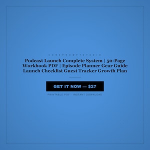 Sistema de lanzamiento de podcasts / Cuaderno de trabajo, planificador, lista de verificación (descarga digital) imagen 1