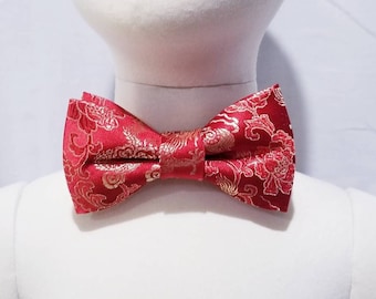 Custom Chinese Dragon Brocade Bowtie