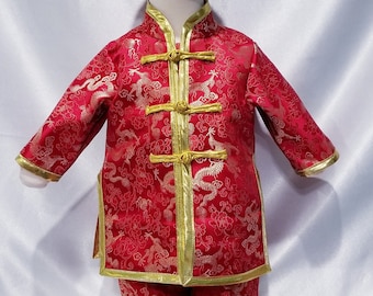 Baby Boy or Girl Cheongsam Style Dress Suit - Chinese Silk Brocade - CUSTOM ORDER