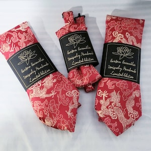 Custom Chinese Dragon Brocade Necktie