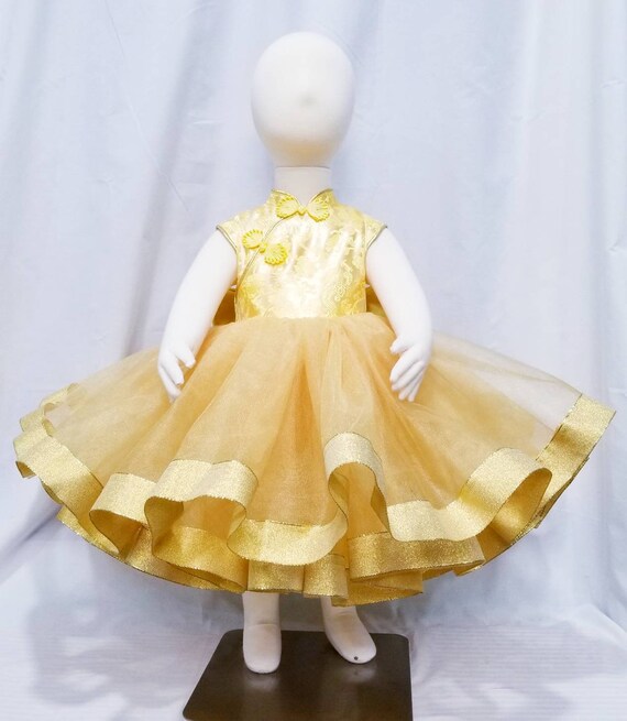 12 month gold dress Eliza Gold Dress – Gala Kids Store main image 0