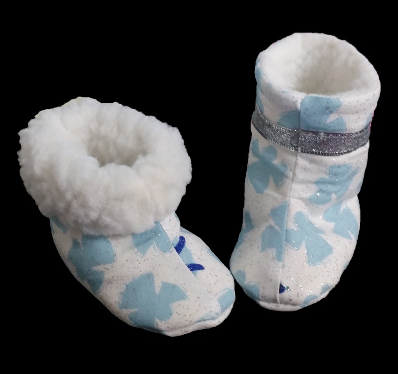 Custom Faux Fur Lined Baby Booties Made to Match Your Romper Etsy