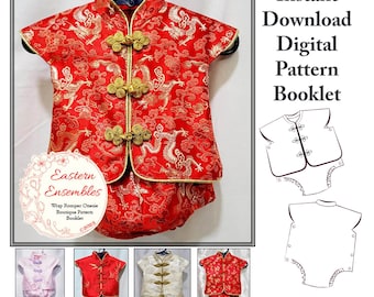 Lexi Toddler Cheongsam Romper Onesie Digital Sewing Pattern 24 Month