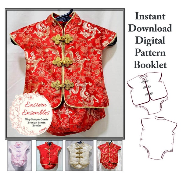 Lexi Toddler Cheongsam Romper Onesie Digital Sewing Pattern 24 Month