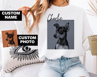 Custom Pet Photo Sweatshirt: Personalized Name, Custom Hoodie, Pet Lover Outfit