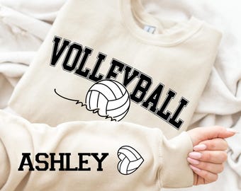 Custom Volleyball Mom Sweatshirt: Personalized Name Sleeve, Custom Hoodie, Game Day Outfit