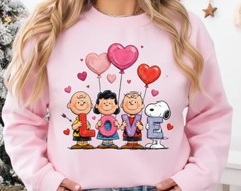Snoop Valentine Love PNG-bundel, Peanuts Friends met liefdesbrieven met Snoopy, Cute Valentine Family Hearts digitale png-download