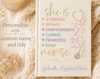Regalo personalizado para enfermeras / Cuaderno personalizado con nombre y cargo / Regalo para enfermeras recién graduadas / Semana de agradecimiento a las enfermeras / Graduación de enfermería