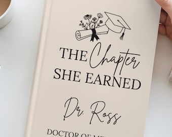 Cuaderno personalizado de graduación para doctor en medicina. Regalo para graduados de la facultad de medicina. Regalo para futuros médicos residentes.