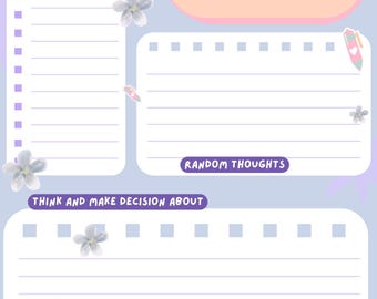 Brain Dump Printable 5 Page Thought Organizer Mind Dump Worksheet Mental Load Planner Weekly Reset Pages Digital Download
