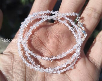 ハーキマーダイヤモンド（水晶）の贅沢な仕上げで、完全に透明な品質