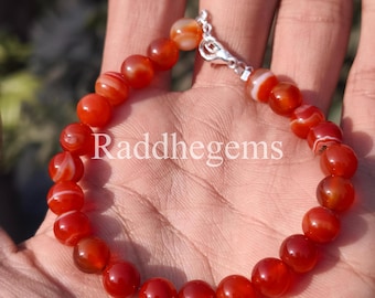 Bracciale Con Perline In Corniola – Pietra Naturale, Chakra Radice E Ombelico, Segno Vergine - 5