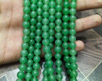 Collar de aventurina verde natural auténtica con cuentas redondas de 8 mm, joyería de cristal curativo, collar bohemio con piedras preciosas, regalo para ella, cuentas al por mayor