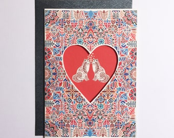 Greeting Card - Heart Foxes