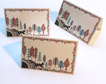 Place Cards - Fox & Geo Trees
