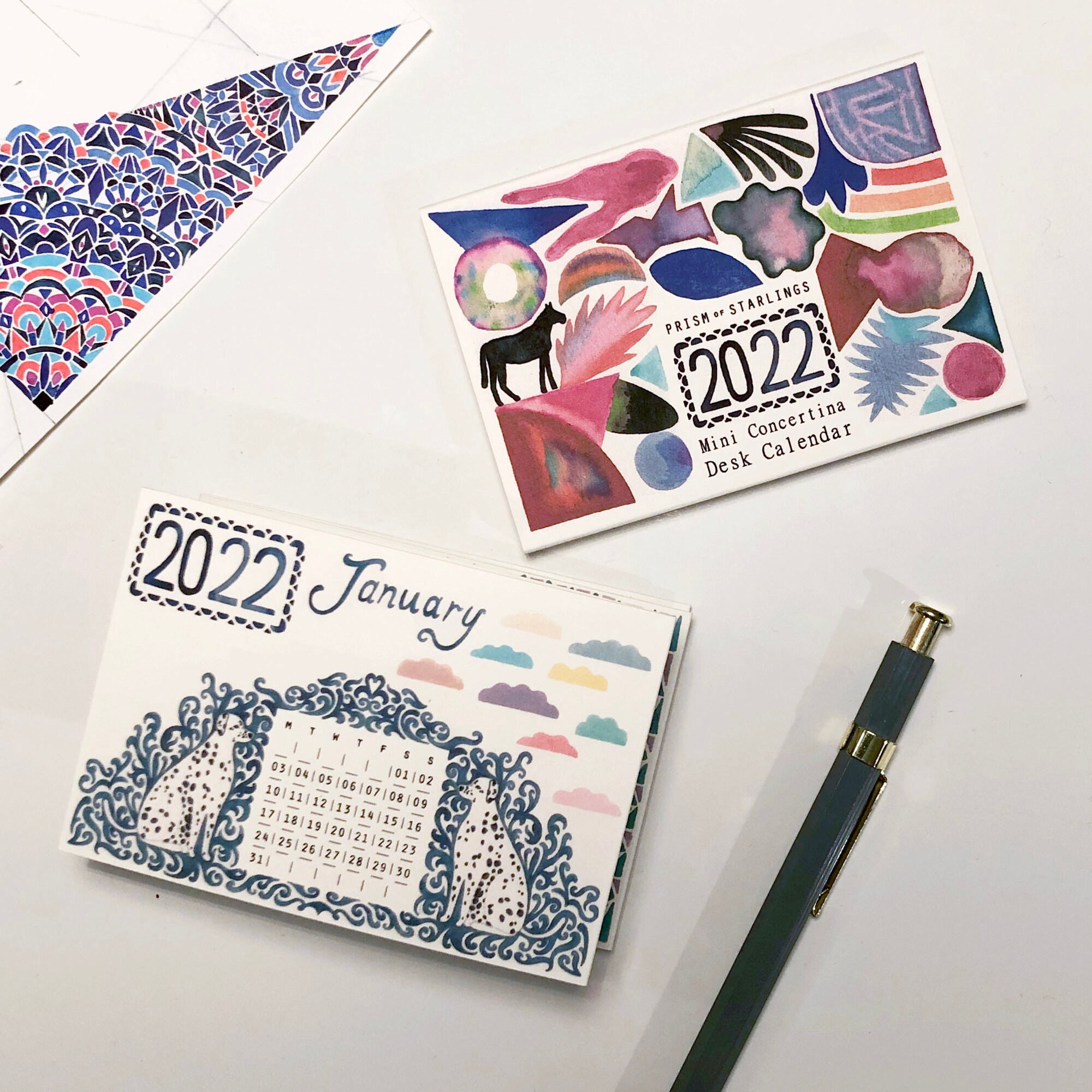 2022 Ss Calendar 2022 Mini Concertina Desk Calendar | Etsy Singapore