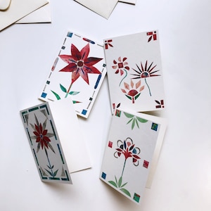Lot de mini-cartes - Fleurs de collage
