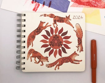 Foxes around the Sun 2024/2025 Diary - Mid Year / Yearly Option