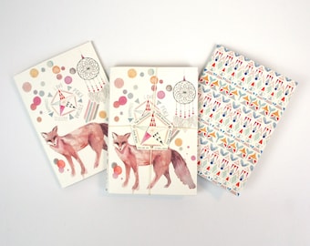 Set of Two Mini Notebooks - Fox Design