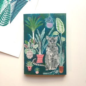 A6 Notebook - Cat and Pot Plants