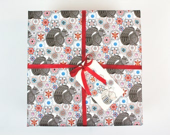 Squirrel among Flowers Wrapping Paper