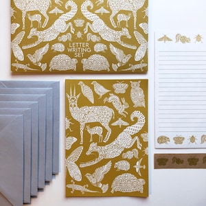 Juego de escritura de cartas - Campos de oro