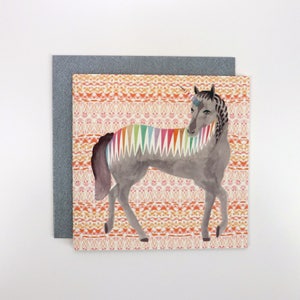 Quadratische Karte - Regenbogen Einhorn