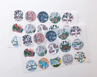 Set of Forest Stickers - 35mm