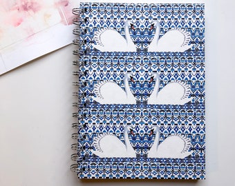 Swans in the Blue - A5 Wire Bound Journal