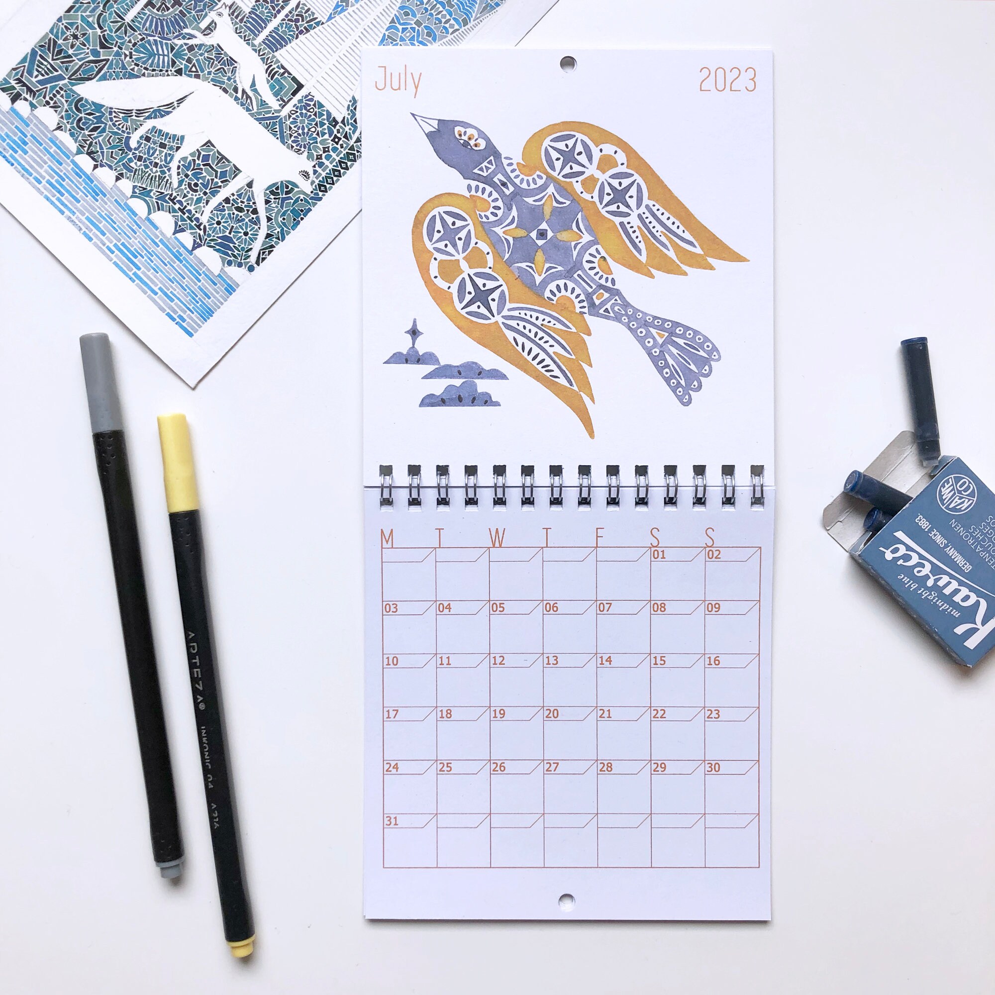2023-small-wall-calendar-etsy-norway