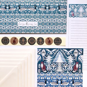 Conjunto de escrita de cartas - Coruja Raposa Ganso