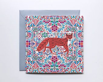 Grußkarte - Fuchsblumen