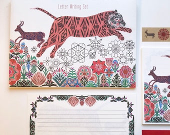 Set per la scrittura di lettere - Tigre e antilope