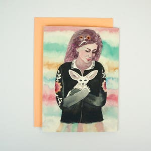 Carte de vœux - Fennec Fox Girl