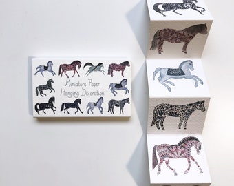 Miniature Paper Hanging Decoration ~ Horses