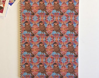 A4 Lined Geo Bird Notebook