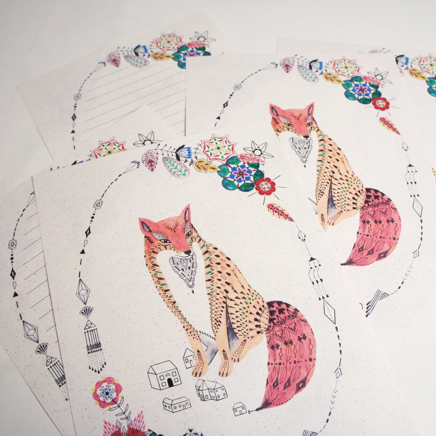 Letter Writing Set Be Leaf Fox Design | Etsy UK