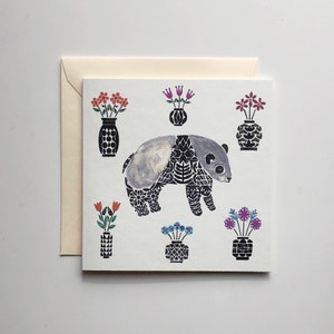 Panda und Vasen Mini Karte