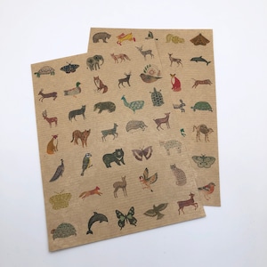 Stickers animaux Kraft - 25 mm