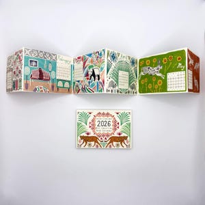 Mini calendrier de bureau accordéon 2026