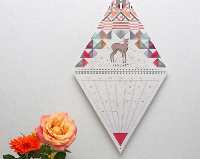 2018 Triangle Wall Calendar Etsy