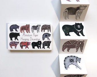 Miniature Paper Hanging Decoration ~ Bears