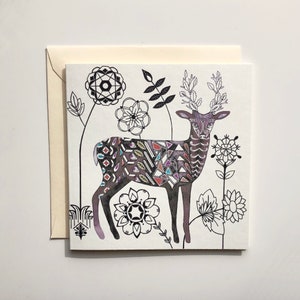 Mini Card Cervi e Fiori