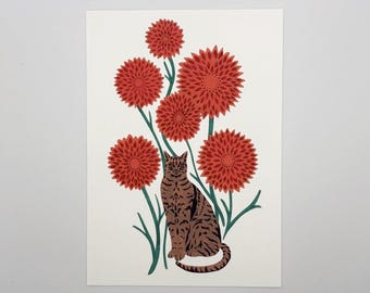 フェニックス・チャンによる猫×花-オリチッド II ファインアート