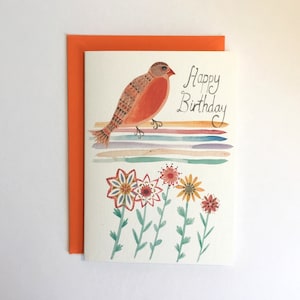 Cartão de felicitações - Aniversário Rainbow Bird