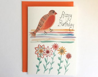 Greeting Card - Birthday Rainbow Bird