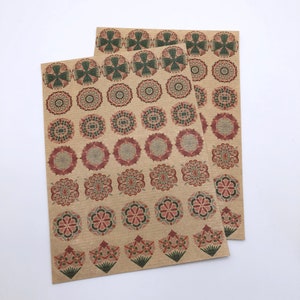 Stickers floraux kraft ambrés - 25 mm