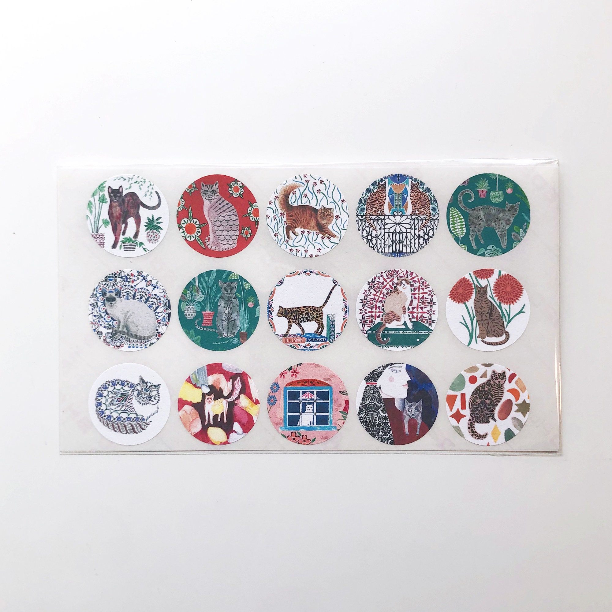 Set of Cat Stickers - 35mm - Etsy